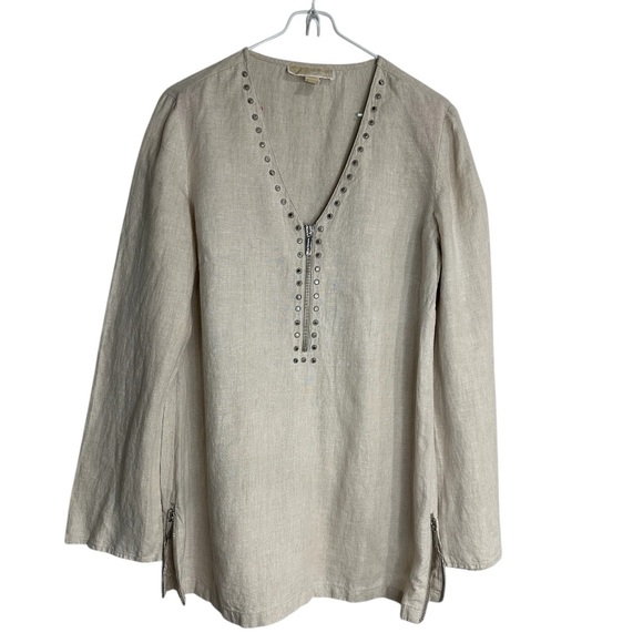 MICHAEL Michael Kors Tops - Michael Michael Kors 100% Linen Tunic Top Beige Size M